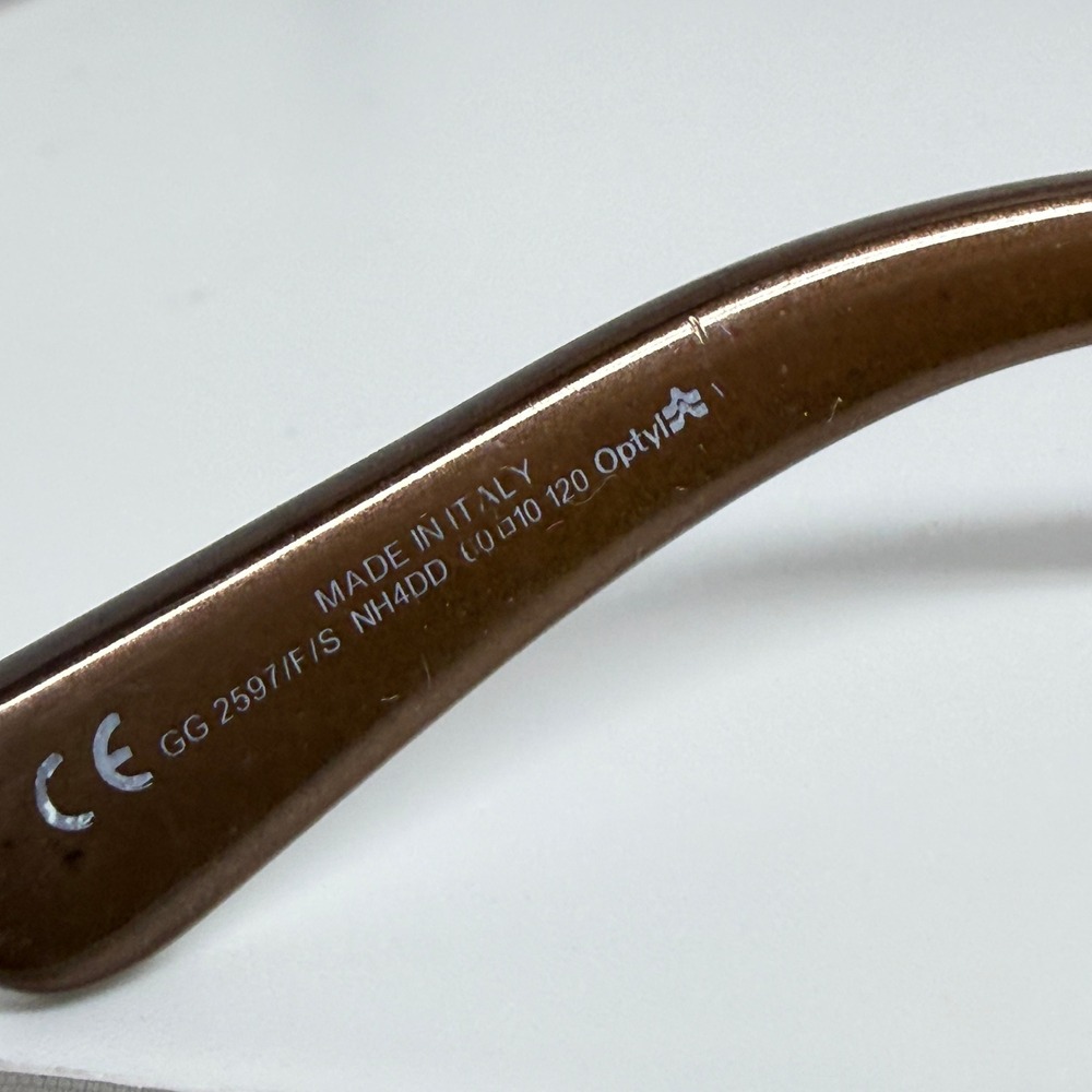 GUCCI GG 2597 F S NH4DD Brown Acetate Horsebit Crystal Eyeglasses 52mm 21404‎ - Picture 5 of 7